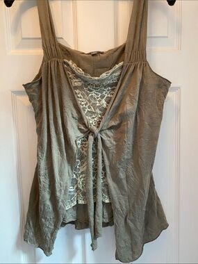 Apt. 9 feminine Lace-Inset Tie-Front Top